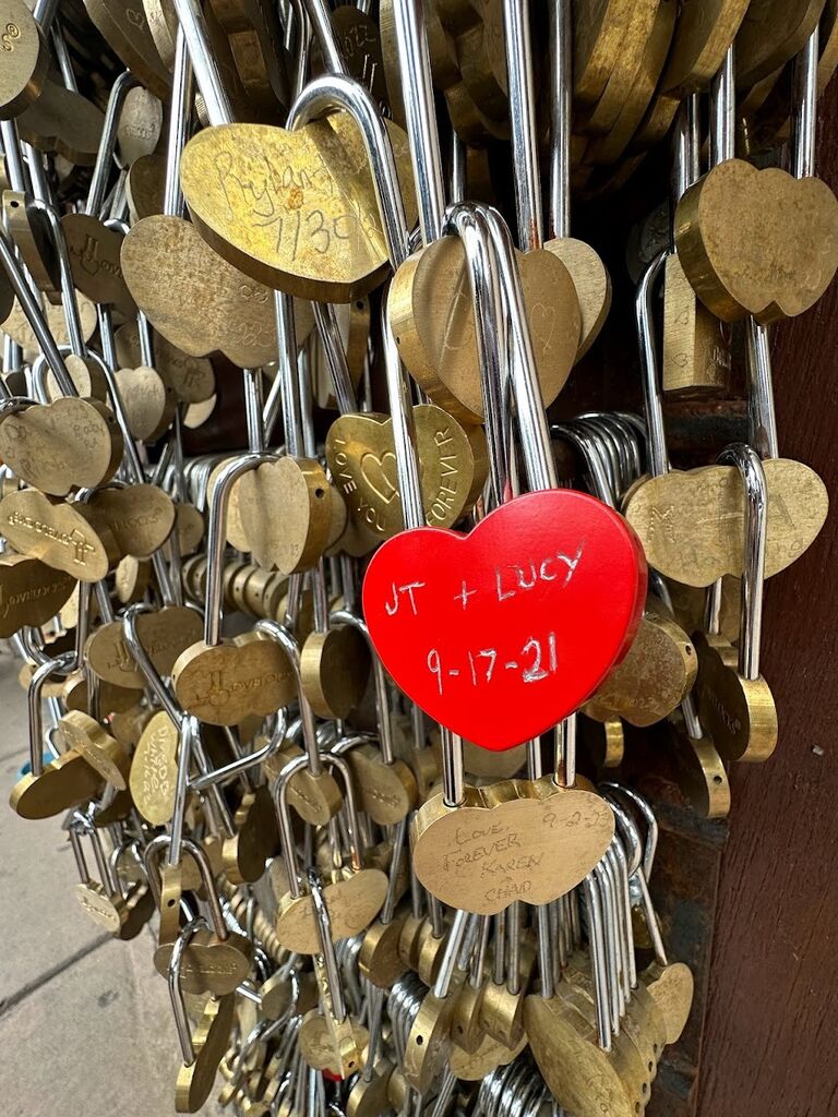 JT and Lucy left a lock in Ruidoso, NM with their date anniversary. 
