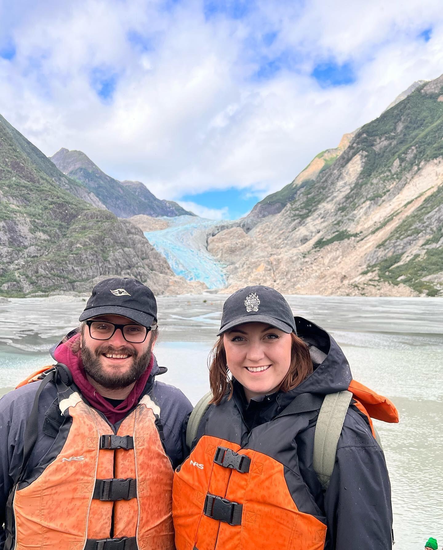 We paddled a rowboat to this glacier all by ourselves, until the guide turned on the motor.