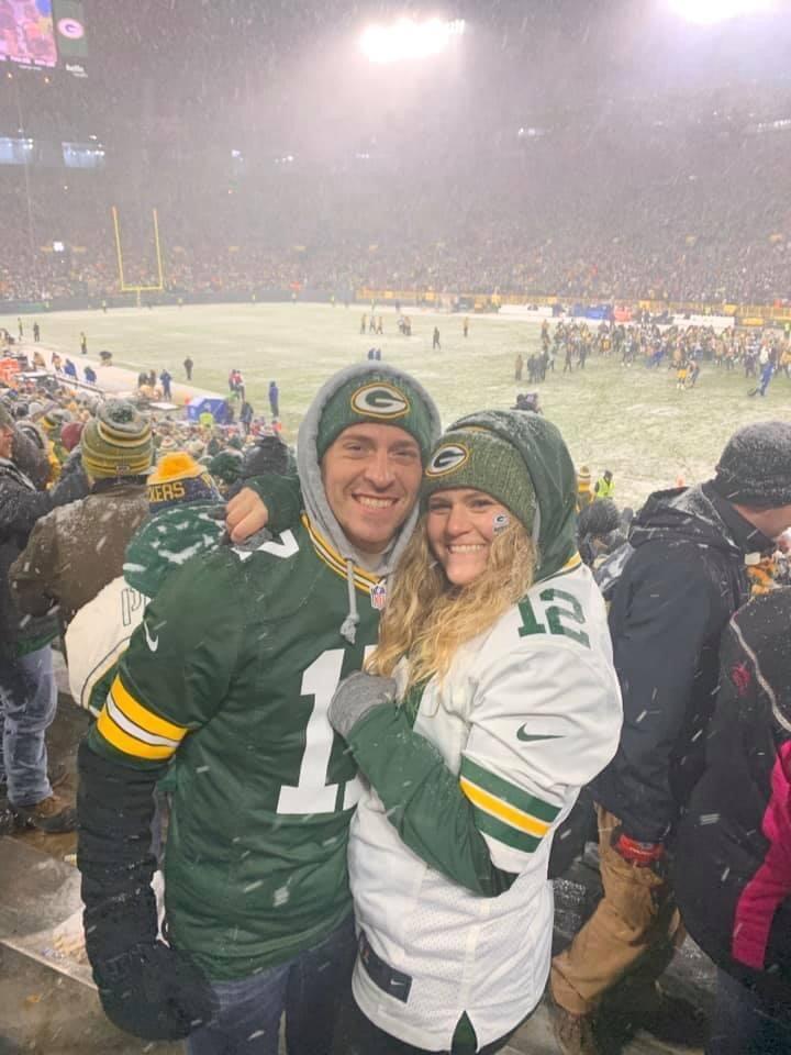 Another one..packer game that is. That makes our ?4th? game together. At this point it is not a want...it's a necessity! One of our favorite yearly traditions is going to a game at Lambeau feild.