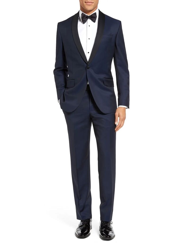 Ted Baker London navy tuxedo for men's formal attire 
