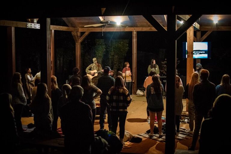 On this night, there was an outdoor worship night put on by UNG Wesley. I (Bailey) was singing and Josh was playing the cajon in the band. After the worship night ended, Josh asked me if I'd like to hang out sometime and I responded with an immediate yes. Shortly after on November 9th, 2020, we went for a walk around the reservoir in Dahlonega!