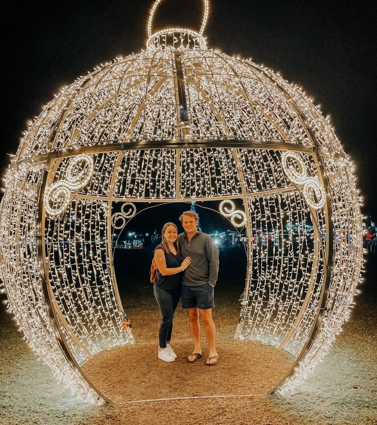 Our second Christmas together! Alyssa moved into Zach's house officially in June of 2021. The two spent a lot of time working but always made sure to have dates. Alyssa and Zach get an ornament every year for their Christmas tree, Alyssa told Zach "next year's ornament should be an engagement one". 