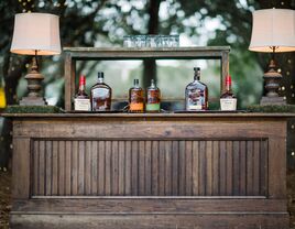 Wooden whiskey bar