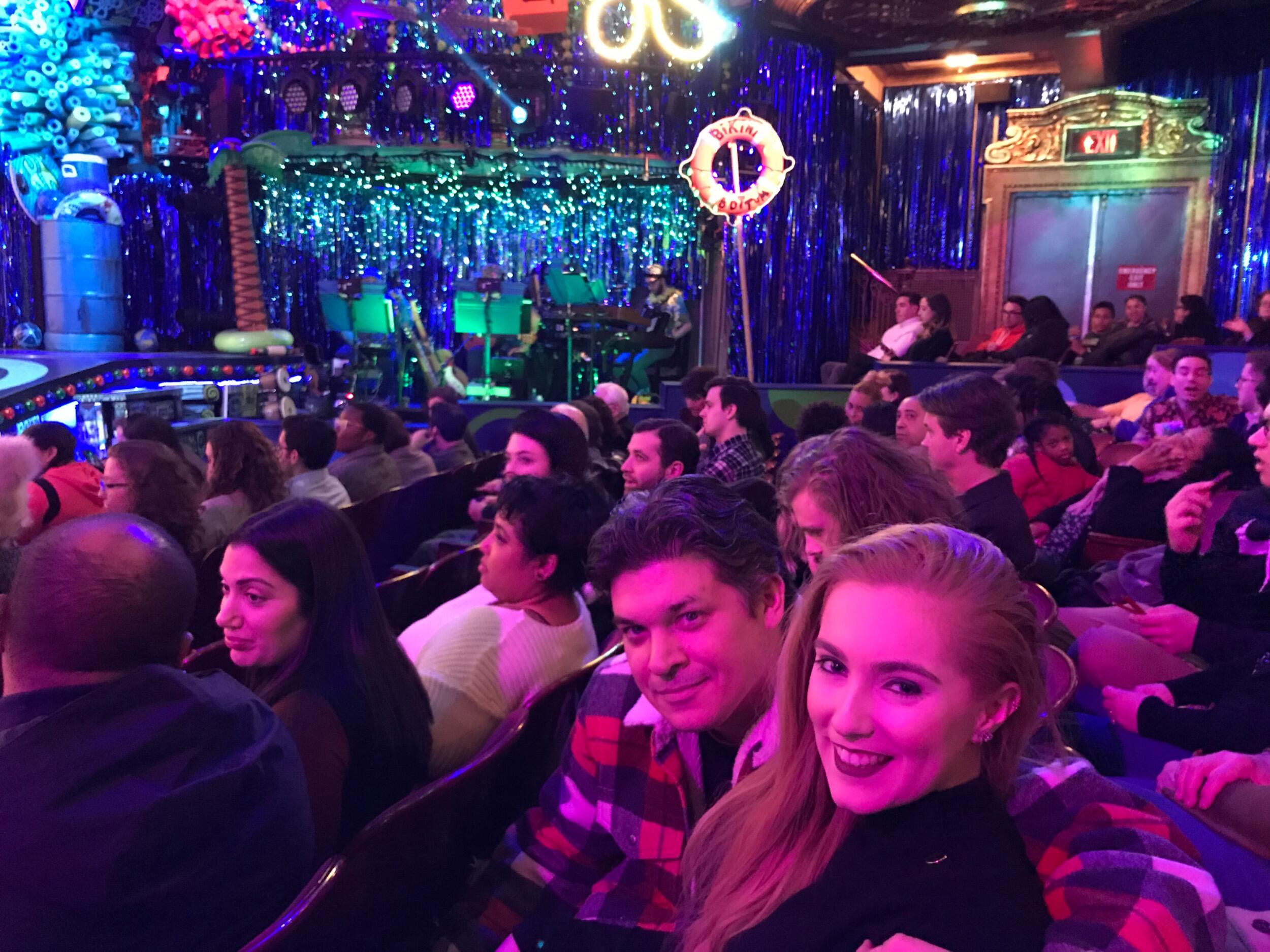 Pilar and Mike's first Broadway show together. Spongebob the Musical! Their first of many more shows to see.