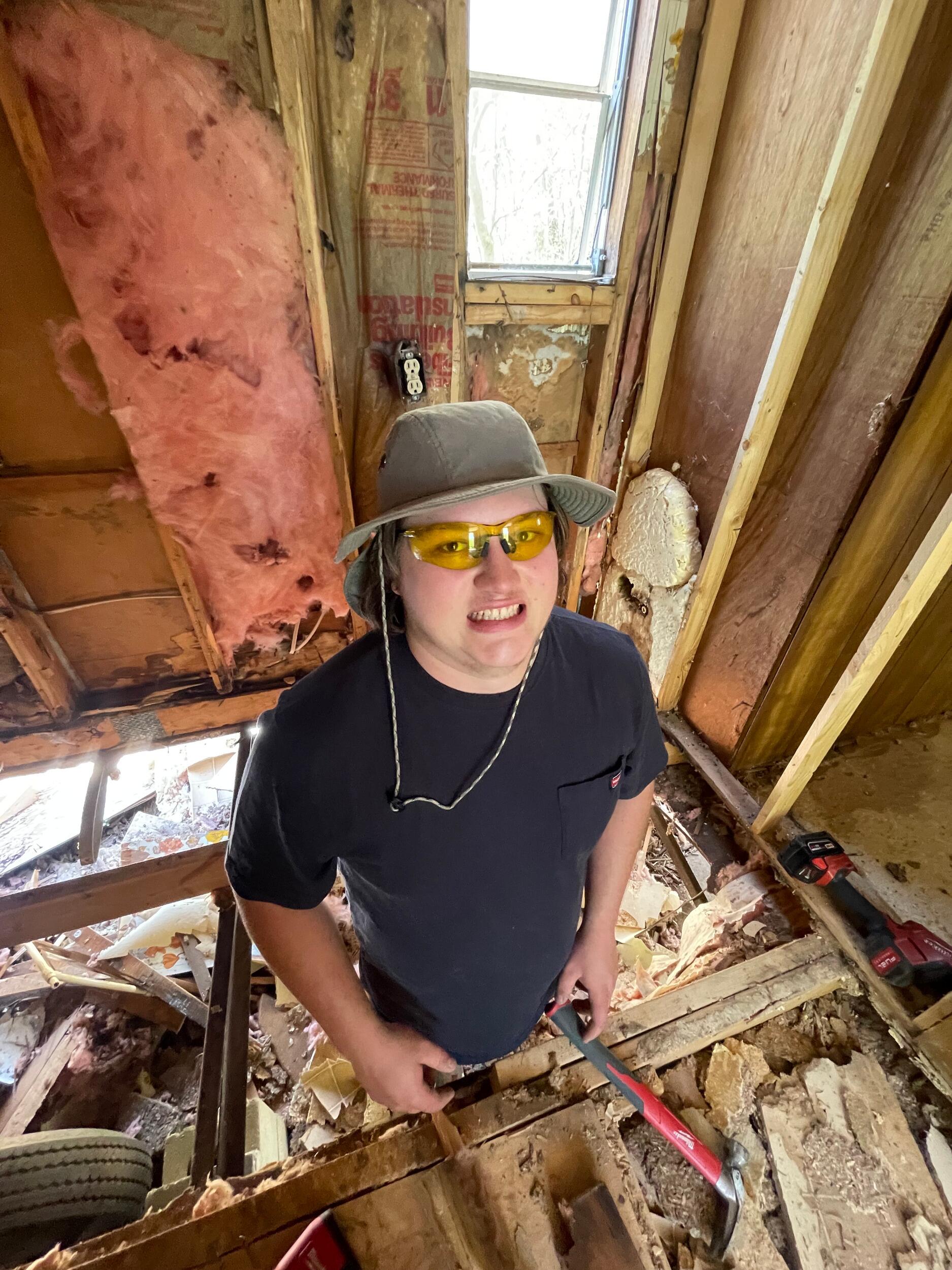 Michael working so hard to prepare us a home after the wedding!