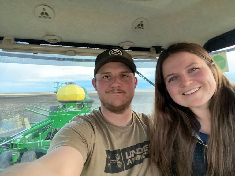 Date nights typically involve golf, a lake, a sushi dinner, or the cab of a tractor! 