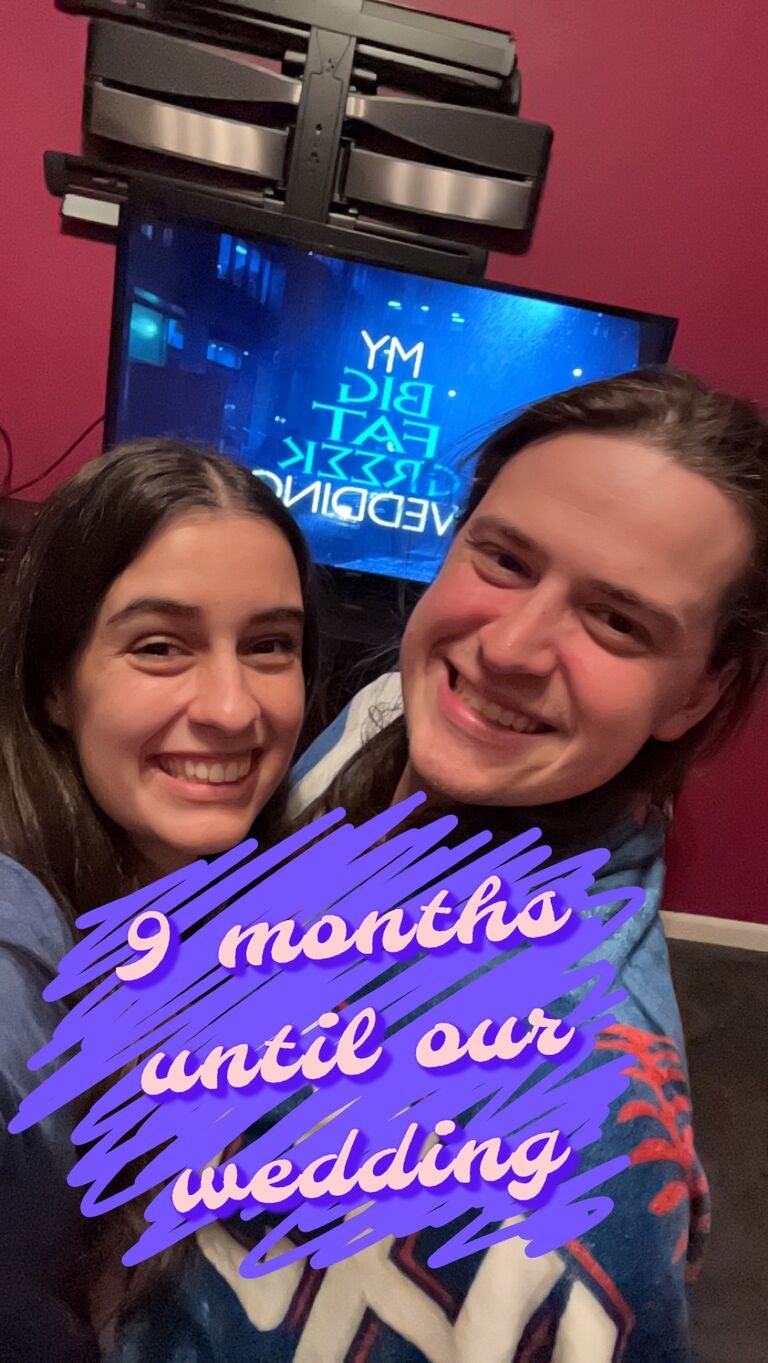 Celebrating 9 months until our wedding with My Big Fat Greek Wedding. An absolute classic in the Caldwell family! 