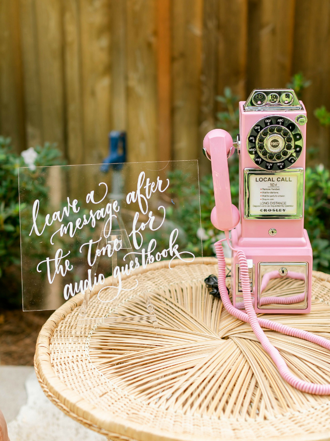 pink phone audio guest book