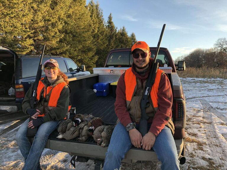 Chris and Emma started bringing each other into one another's families with Emma joined Chris' family for their annual hunt at Rice Creek game farm in Little Falls.