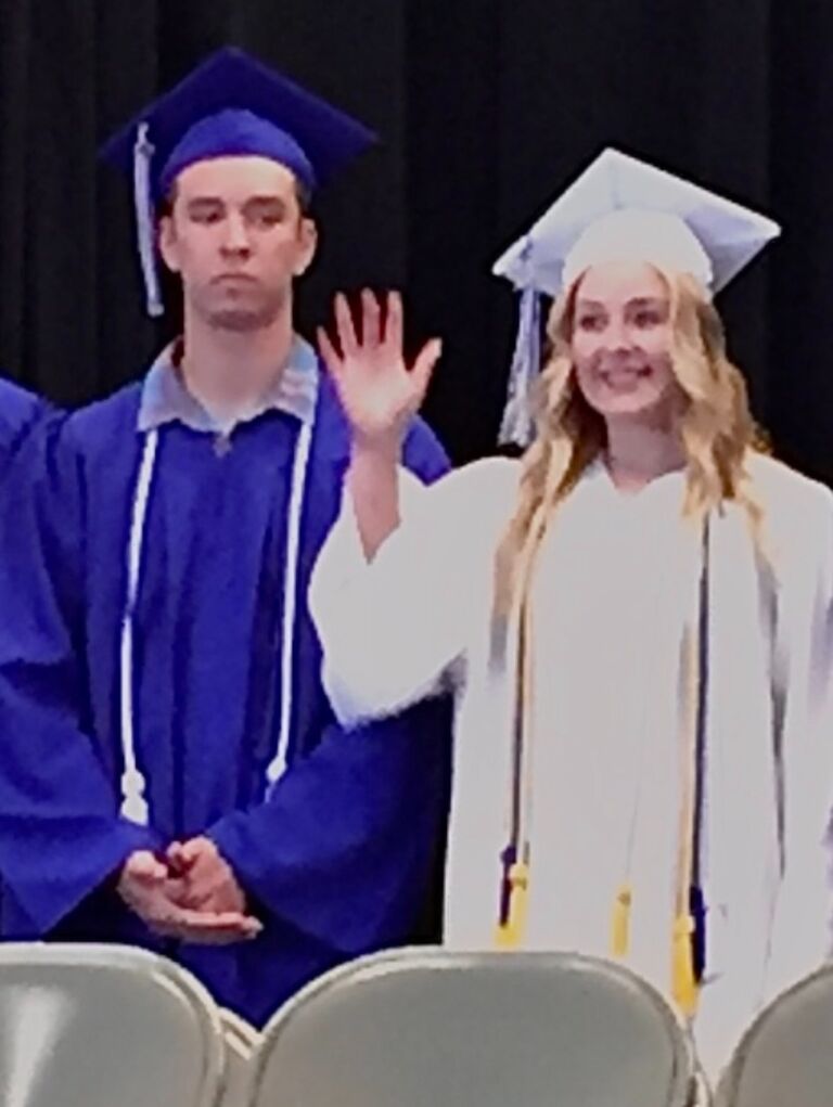 Very low quality picture of us at High School Graduation 