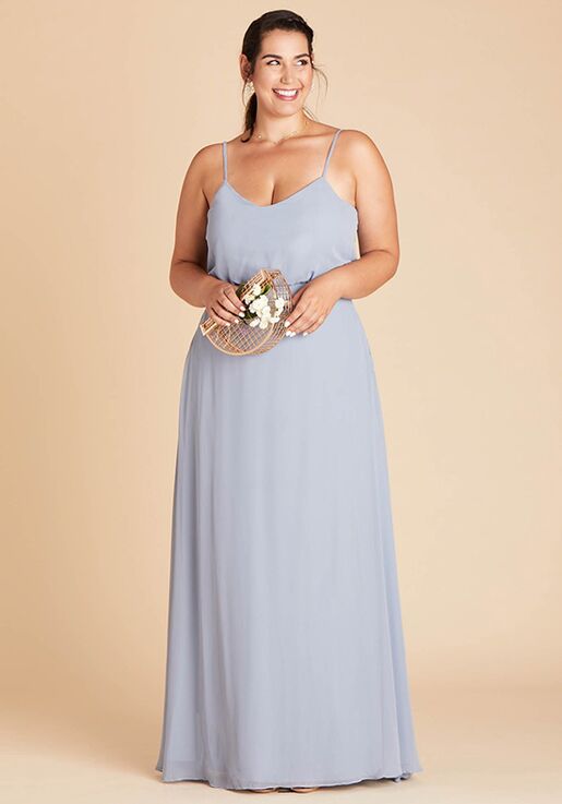 Birdy Grey Gwennie Dress Curve in Dusty Blue Bridesmaid Dress | The Knot