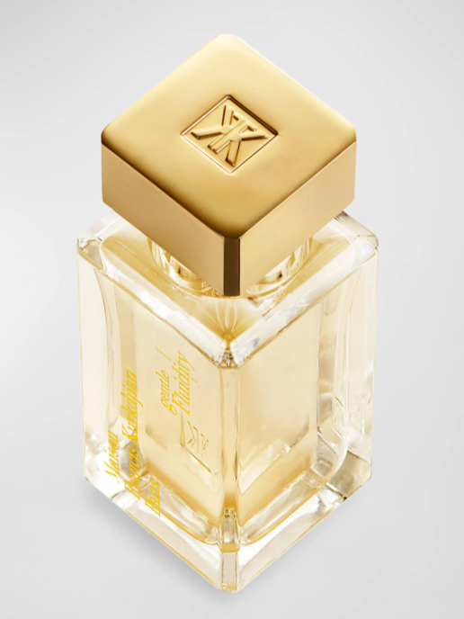 Gold bottle of perfume for 50th anniversary