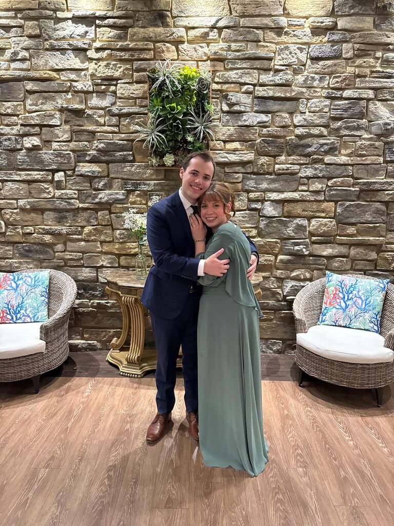 The couple attends the wedding of Natalie's best friend Clara, and her husband Kaleb.