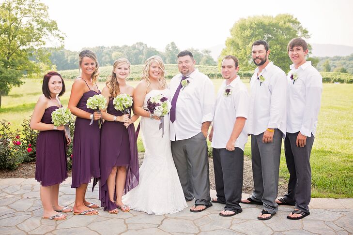 purple flip flops for wedding
