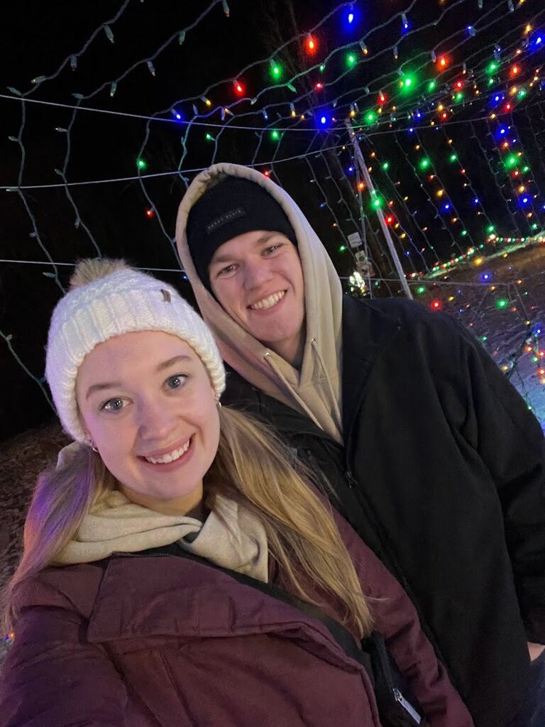 Celebrated being newly engaged at Wesley Clover Light Show after going out for dinner!