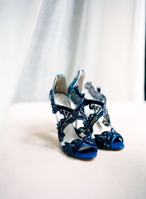 blue bridal flats