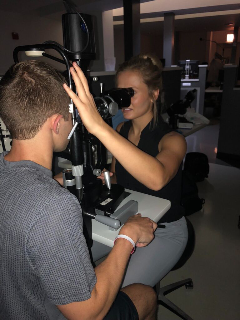 Chelsea and Jake built trust as they were each other's "first patient" for all of their clinical training. From giving each other full eye exams to even eye injections; yikes!! Their clinical skills grew as did their relationship. They couldn't keep their eyes off each other... lol! 