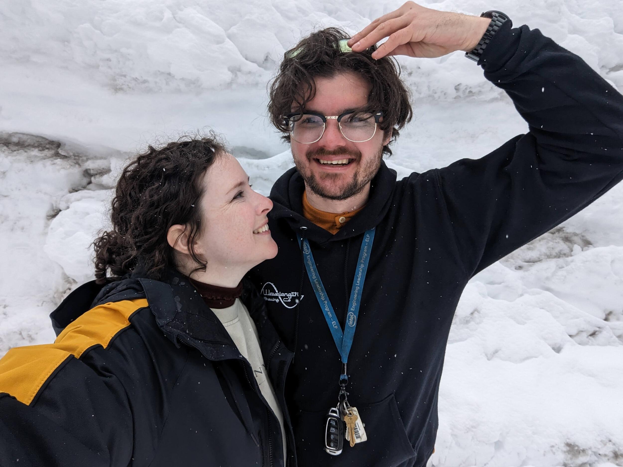 This was a heavy snow season at Mammoth. In the condo's parking lot, the snow piled up above our heads!
