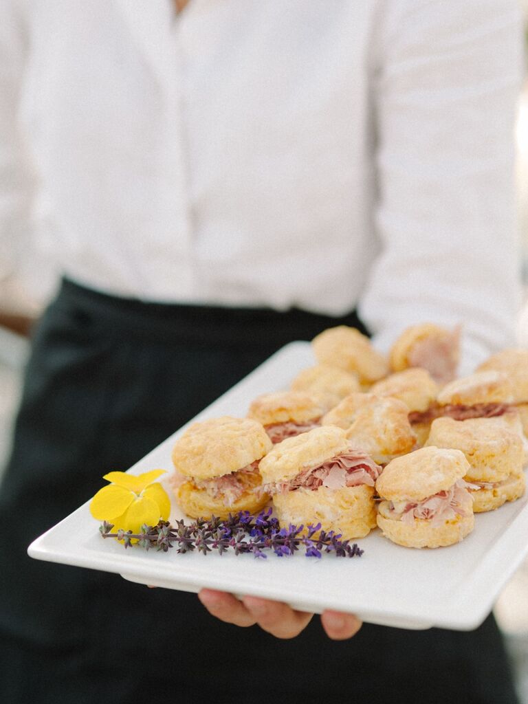 Ham and cheese scone bites for your wedding reception