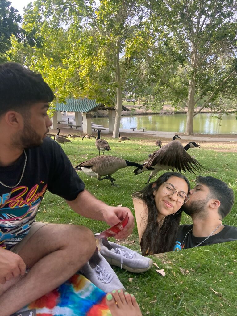 Then finally, I said yes to being his girlfriend and our first date was at Floyd Lamb park which we will be holding our wedding at. We had a cute picnic and he made me a yummy chocolate chip banana bread. 