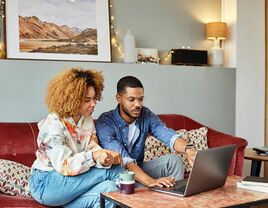 couple looking at computer