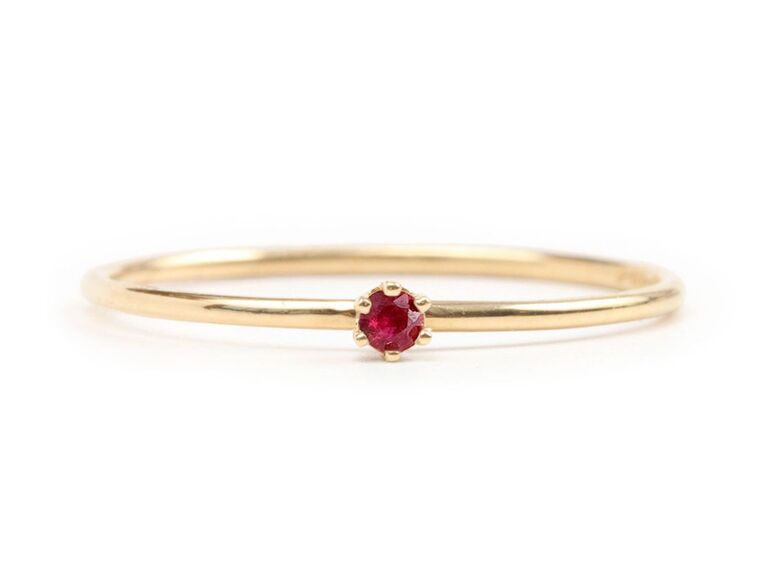 small solitaire ruby engagement ring