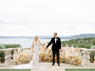 NFL Linebacker Weds College Sweetheart in Romantic Austin Wedding by Brock  + Co. Events – Wed Society®