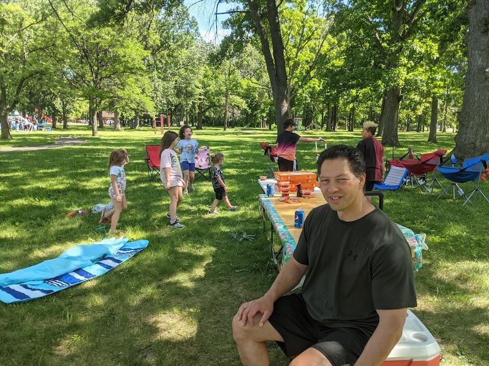 Laura got to meet more of Mike's extended family too, at another summer birthday party.