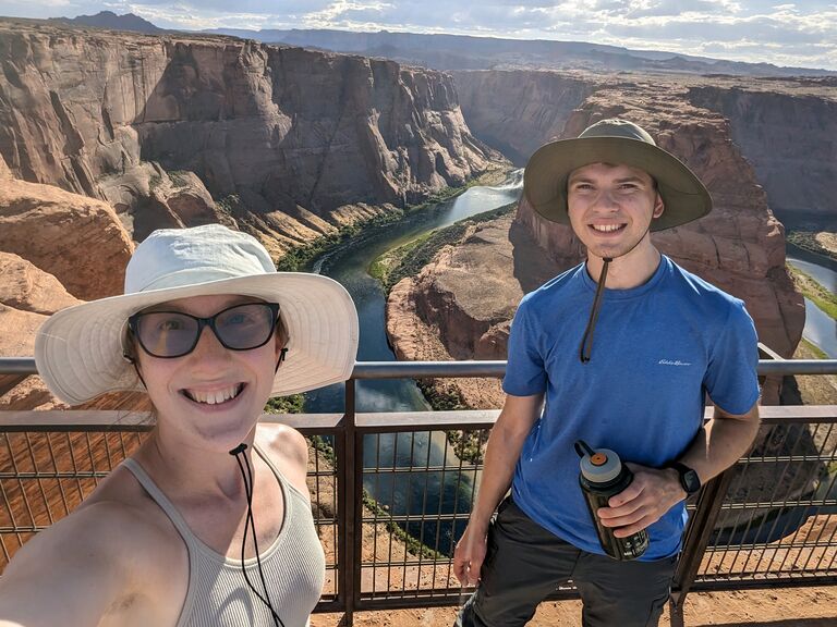 We camped all the way at the bottom of Horseshoe Bend!