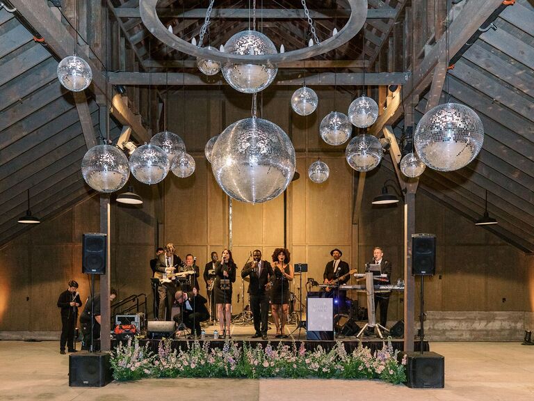 Band playing in barn