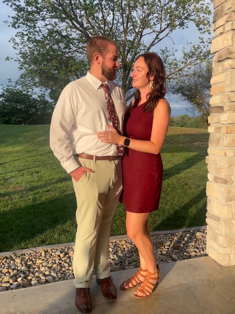 Mady caught the bouquet at a wedding six months into dating. Nate was scared. Worked out! 