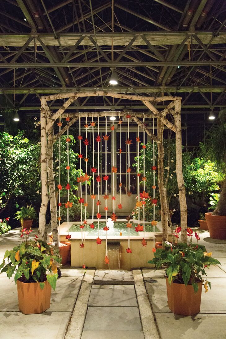 Birch And Leaf Ceremony Wedding Arch