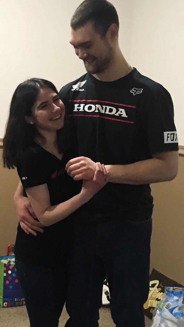 Matching in our Honda shirts 