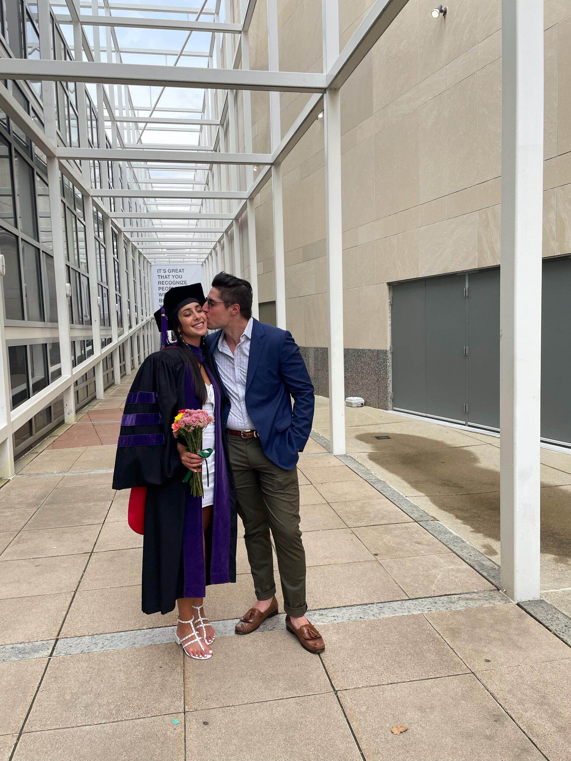 The couple at Lila's law school graduation.  DINKs at last! 