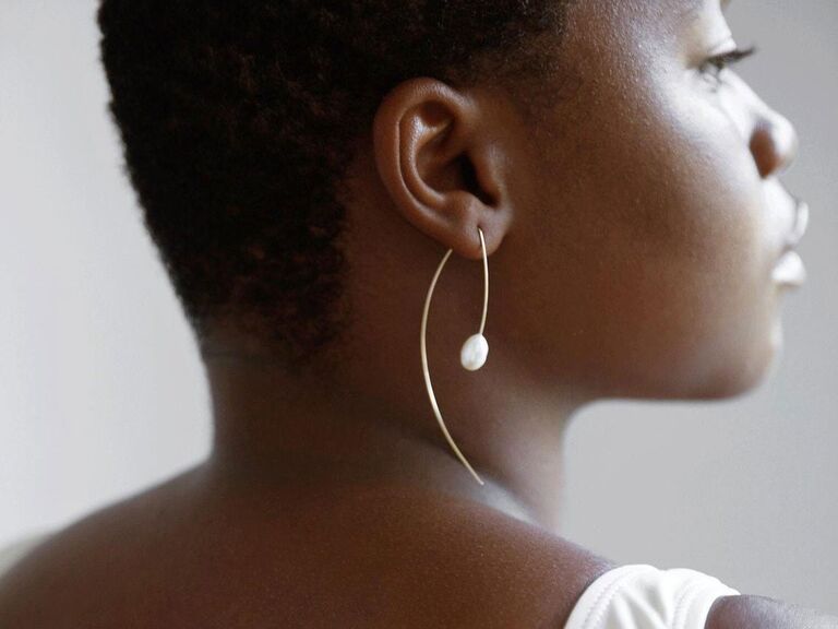 wire and pearl wedding earrings from Etsy