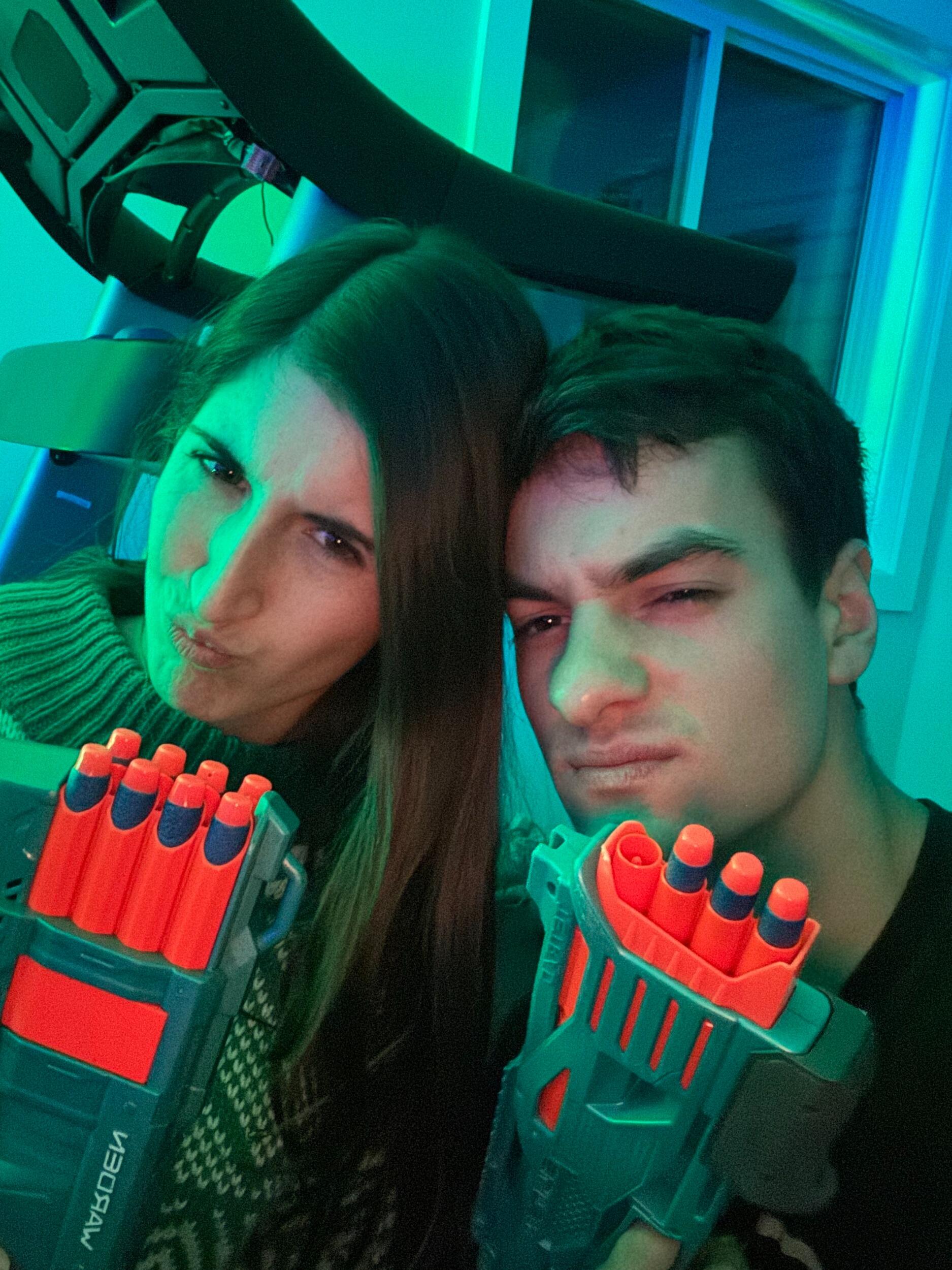 An intense nerf gun battle with Nate's cousins