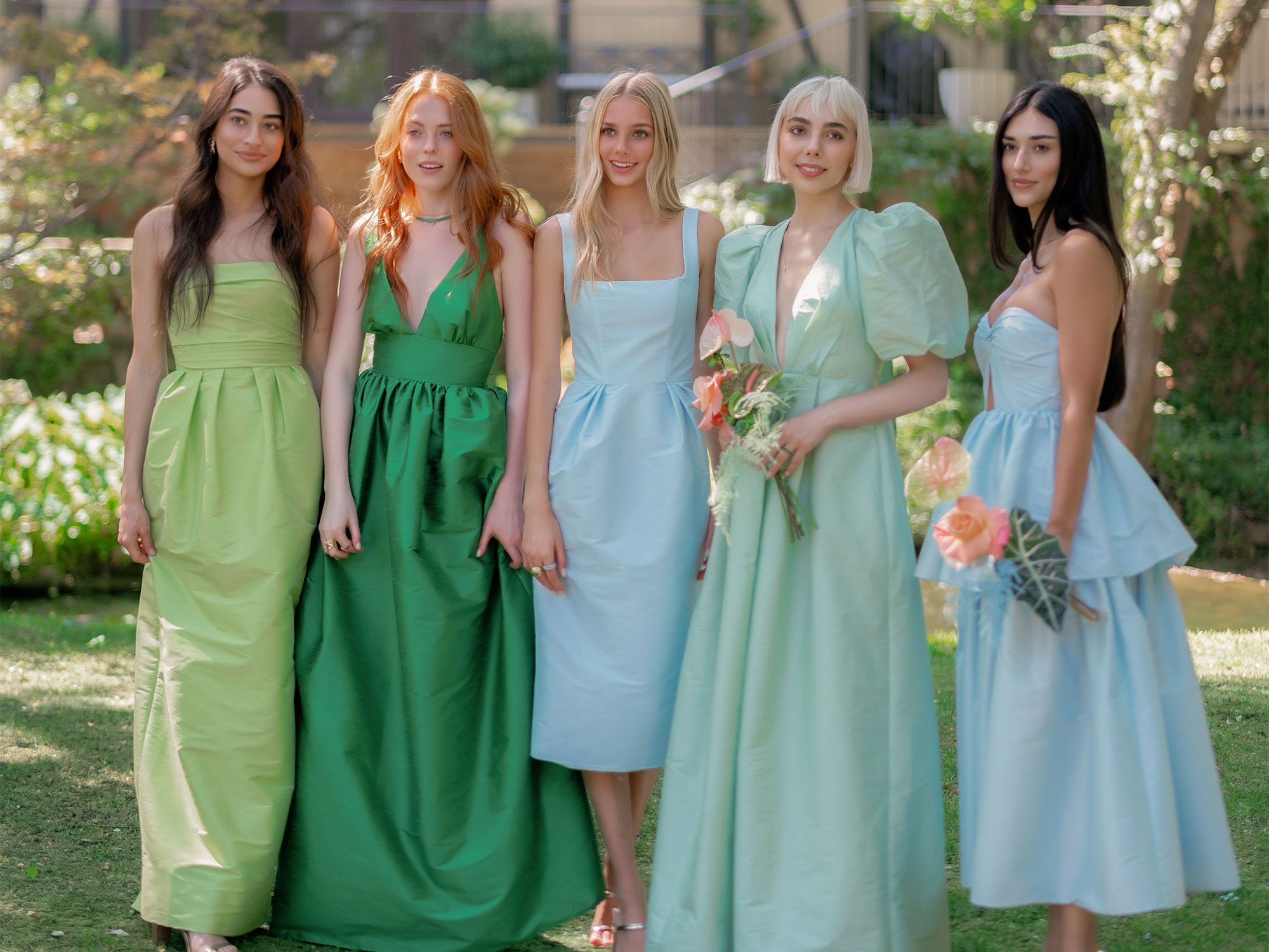 Wedding guests wearing Watters dresses