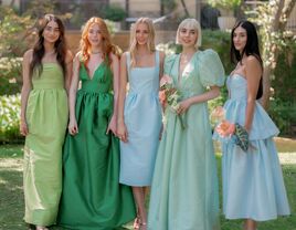 Wedding guests wearing Watters dresses