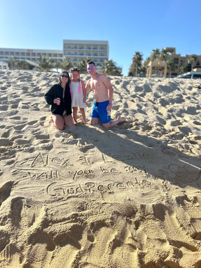 The first time we were asked to become godparents together.

Cabo San Lucas, Mexico