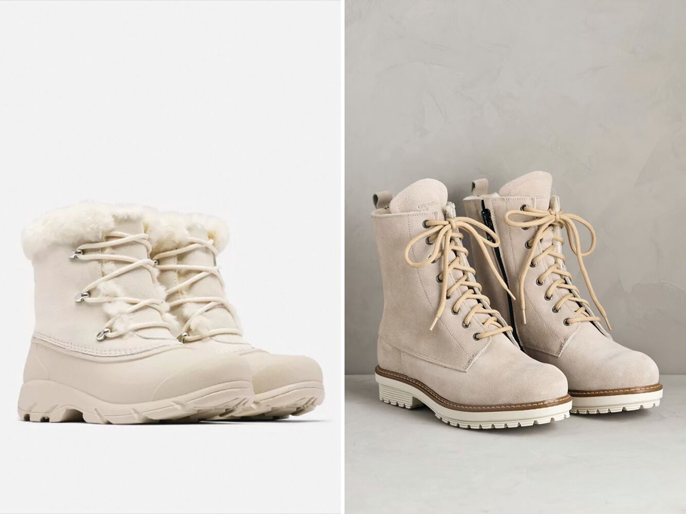 Two pairs of wedding hiking boots