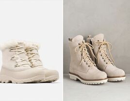 Two pairs of wedding hiking boots