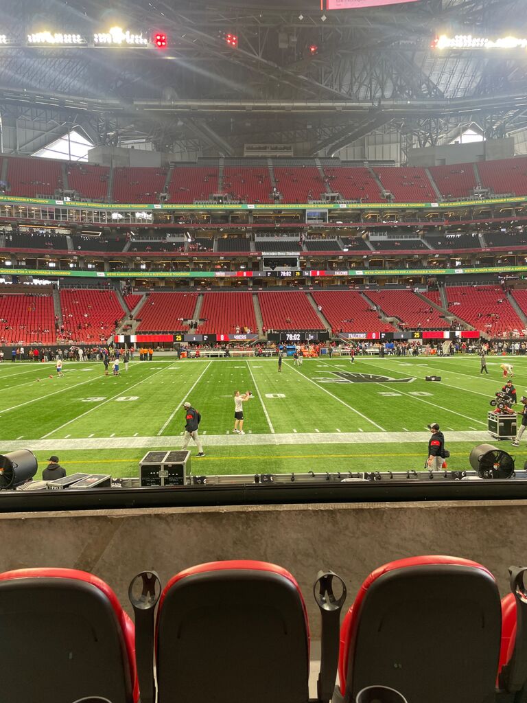 Rees’ birthday gift- weekend in Atlanta watching the Falcons beat the 49ers. 