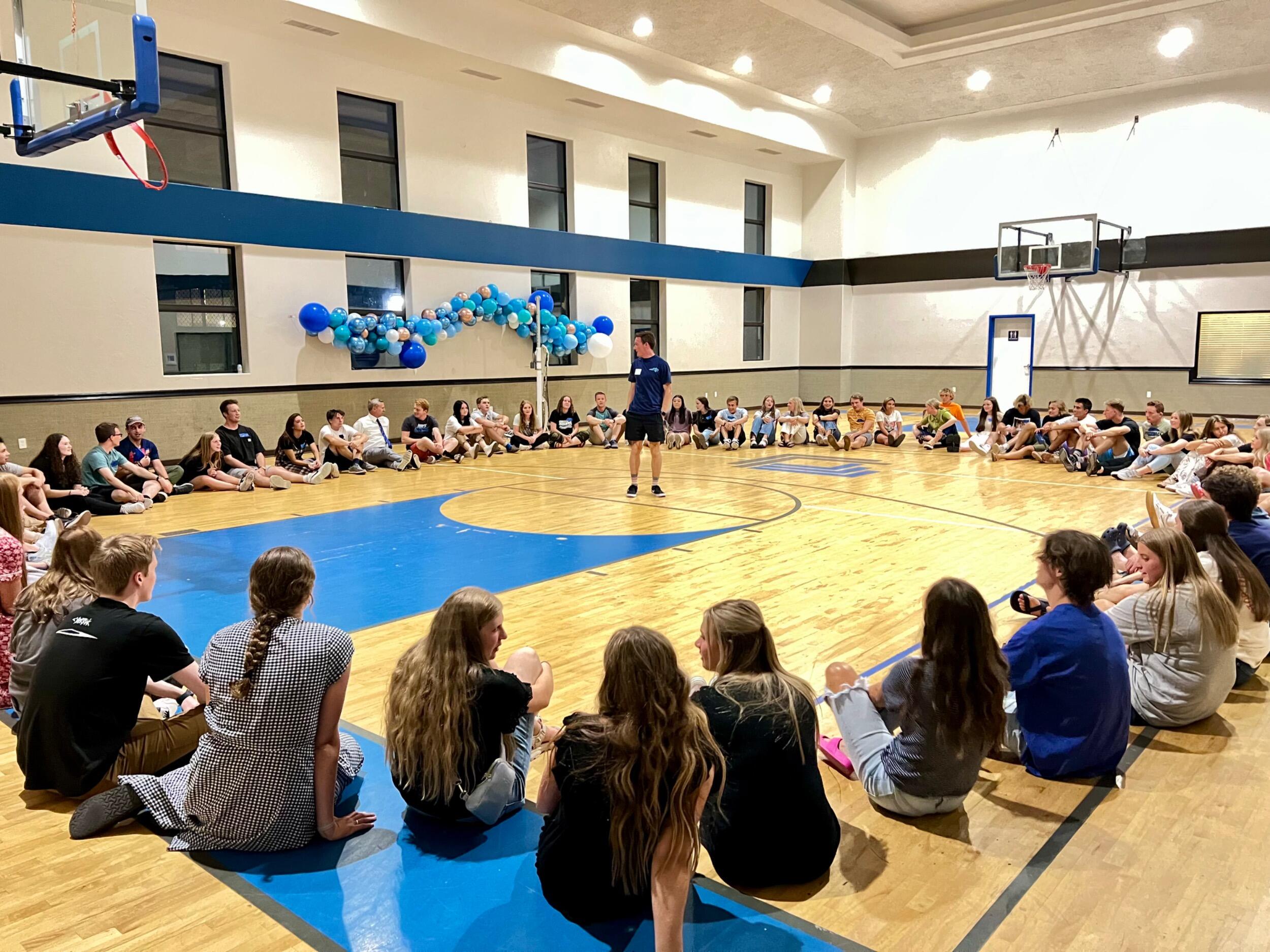 We met in the Liberty Square gym for our first ward prayer of the year!