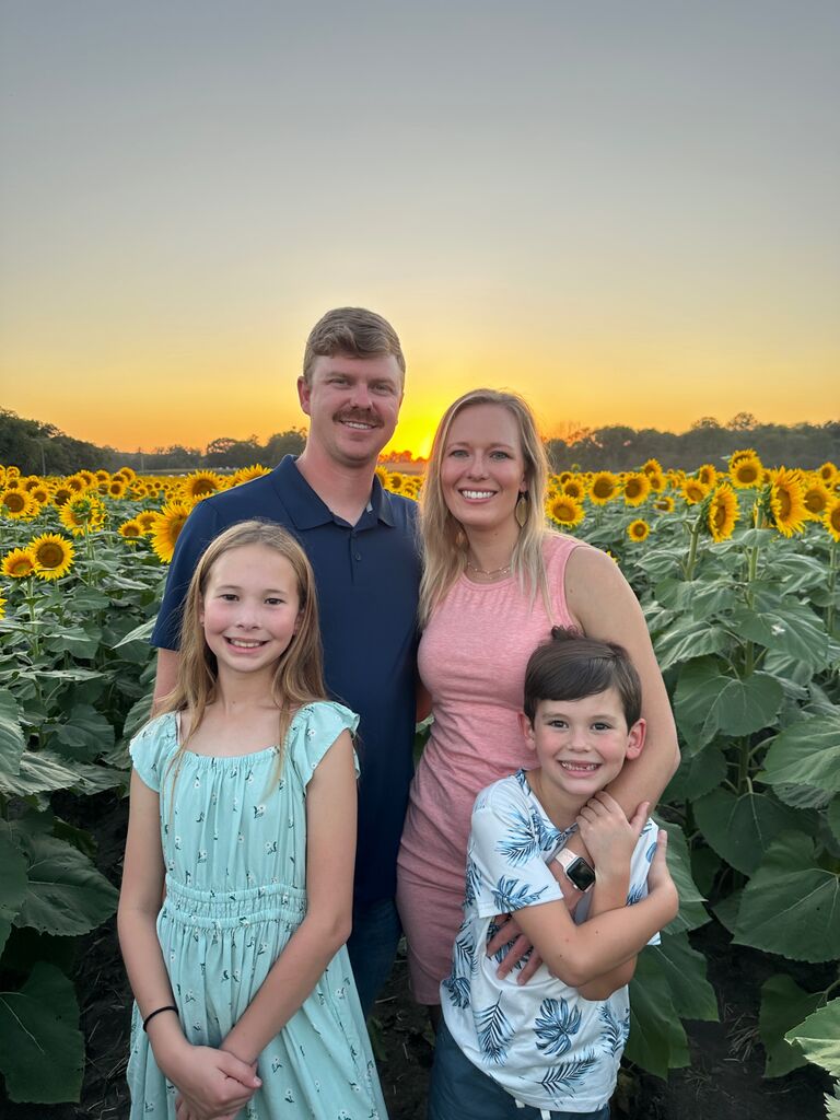 Joining in our sunflower field tradition.