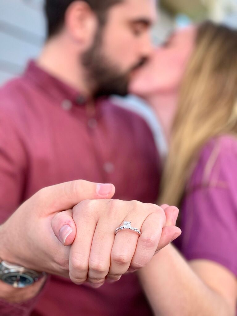 Jeremy proposed while we were out walking the vineyards at a local winery. I was beyond thrilled to say yes to my best friend:)