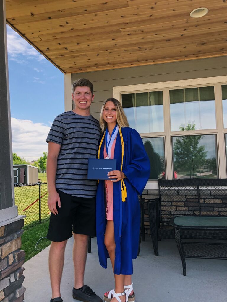 The pandemic came during the spring of Cara's senior year. The school was able to schedule an outdoor graduation ceremony in the summer. She started nursing school in Fall of 2020 at the University of Iowa. 