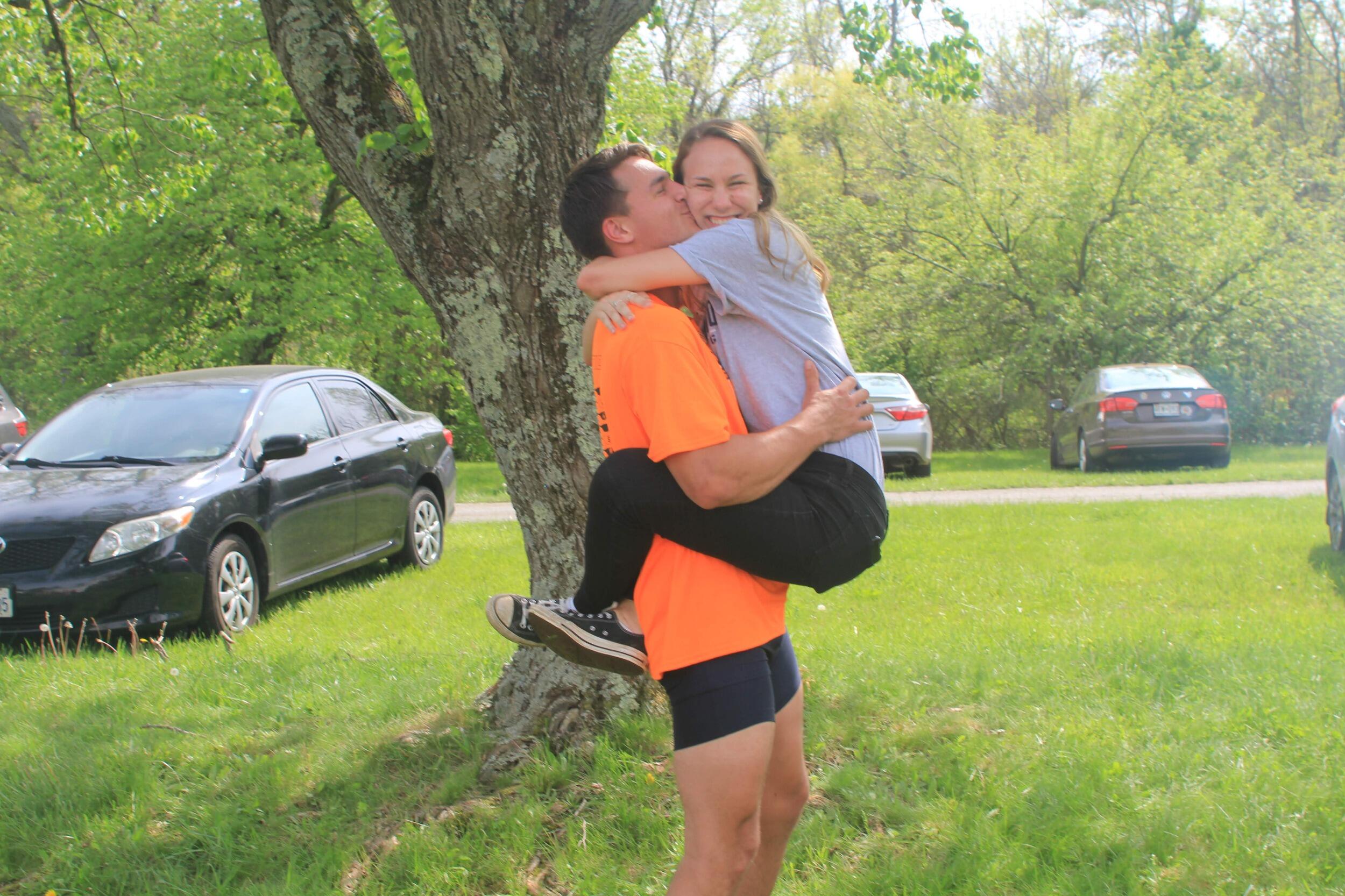 Emily and Noah celebrate Noah's last regatta of his college career. Even though you can't exactly hear fans from the boat, Emily always screamed as loud as she could anyways *just* in case. 