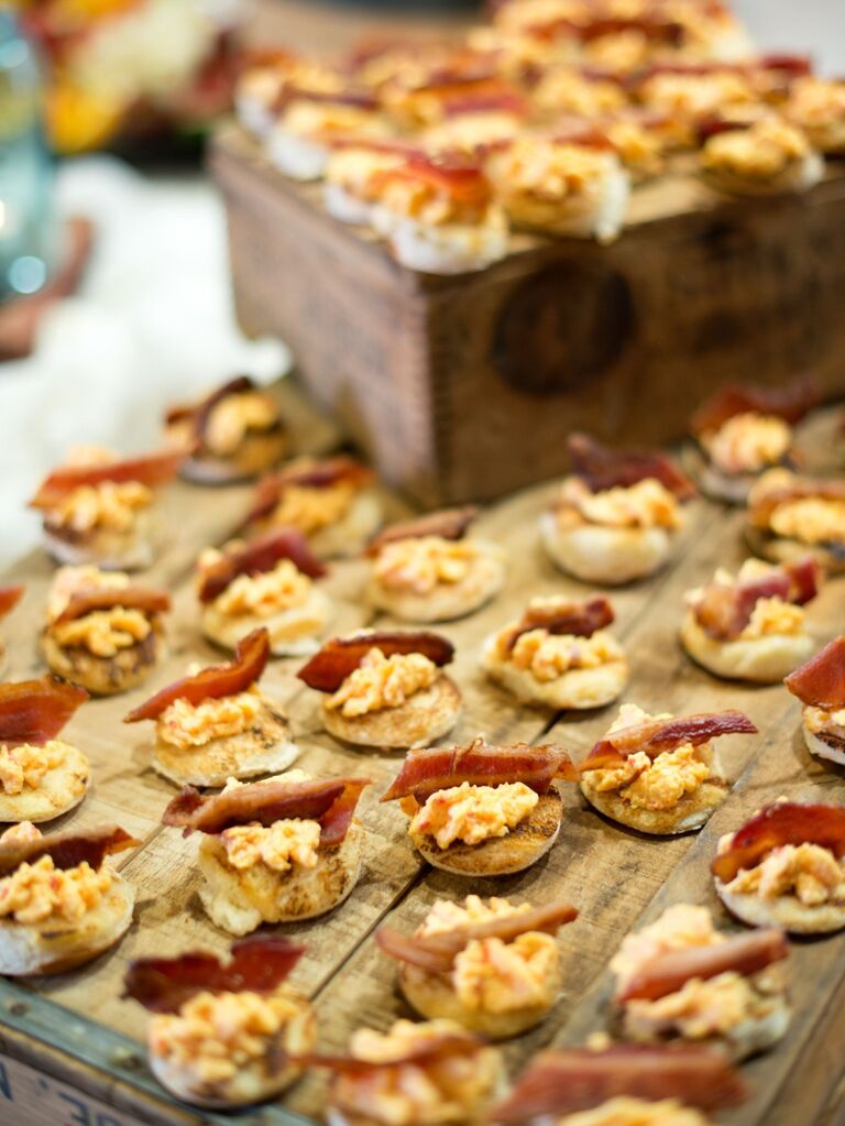 Bacon and pimento cheese bites for your wedding reception ideas
