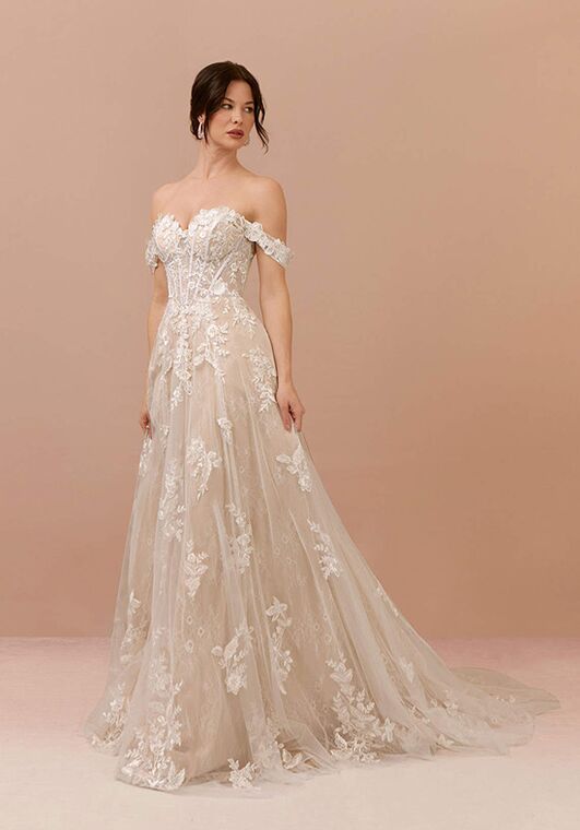Azazie Azazie Florentina Wedding Dress in Diamond White/nude
