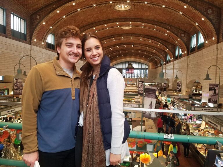 Tasting some delicious treats at Cleveland's Westside Market. 